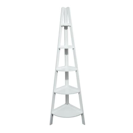 Betterbeds 5-Shelf Corner Ladder Bookcase - White BE3286690